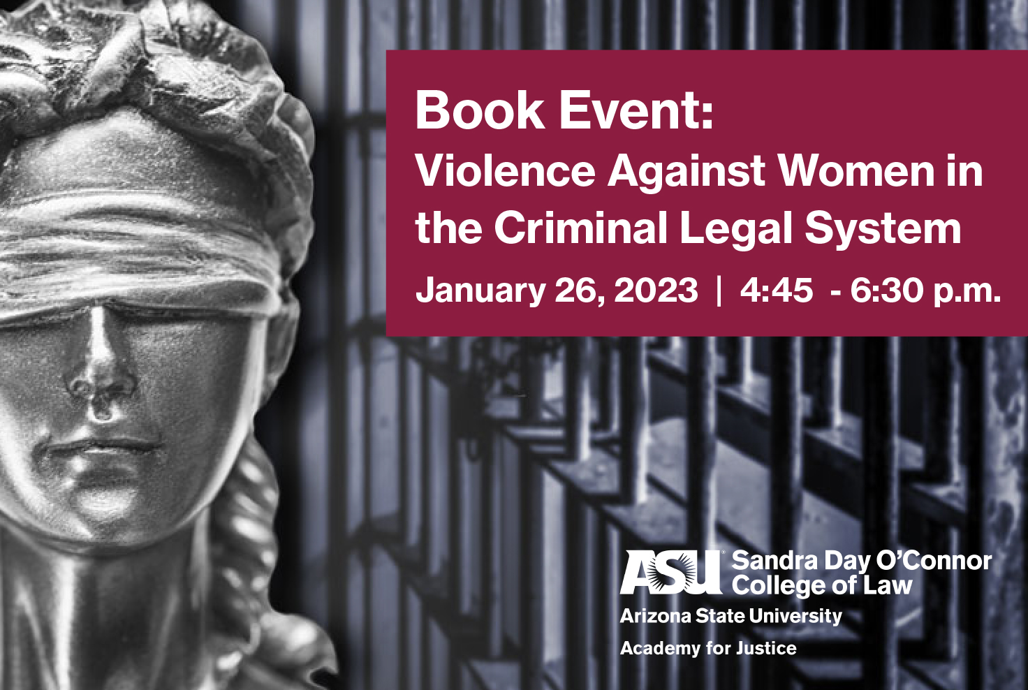 Book Event: Violence Against women in the criminal legal system, January 26, 2023, 4:45 to 6:30 p.m.